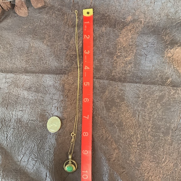 Sterling Silver Turquoise (?) Pendant on 17 inch Sterling Silver Rope Chain - Picture 7 of 7